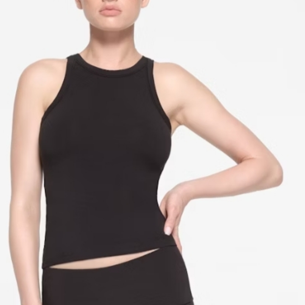 SKIMS Black Ribbed Tank , NWT